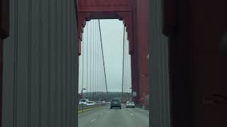 Driving across the Golden Gate Bridge San Francisco
