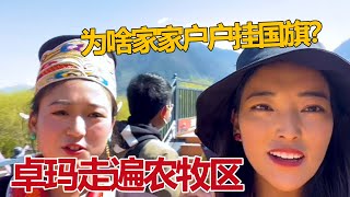 藏族姑娘走遍农牧区，西藏为啥家家户户都挂满国旗？卓玛解释原因【白玛卓玛】