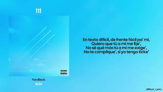 Letra // 111 - YAN BLOCK