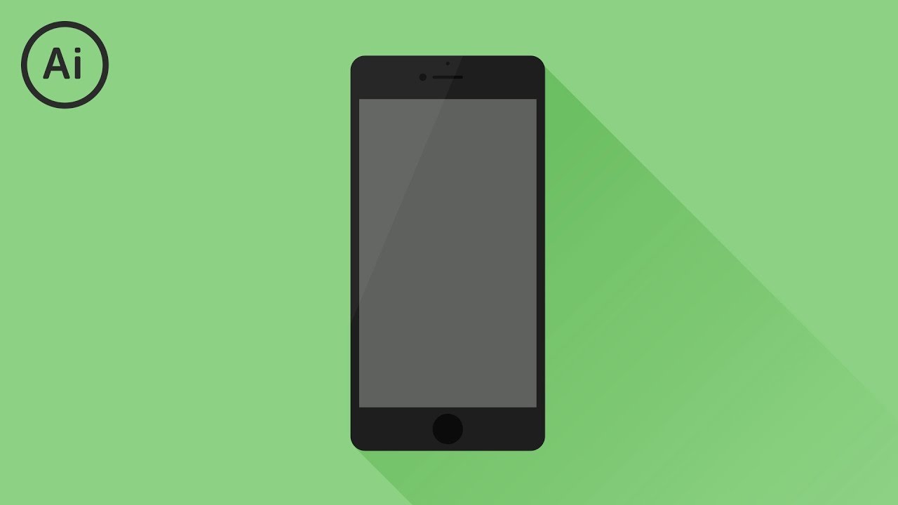 Flat Design Phone Illustrator Tutorial Youtube