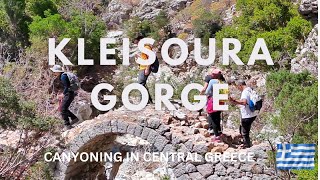 Kleisoura Gorge Greece Canyoning | 4K | Hiking near Delphi and Byzantine Hosios Loukas Monastery