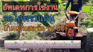 รถไถพรวนดิน โกลเด้นฮอร์น ล้มแปลงเก่าหลังเก็บผลผลิต