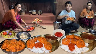 Nepali village cooking: Aloo Chop Gravy Recipe with Rice in Village Kitchen Darjeeling