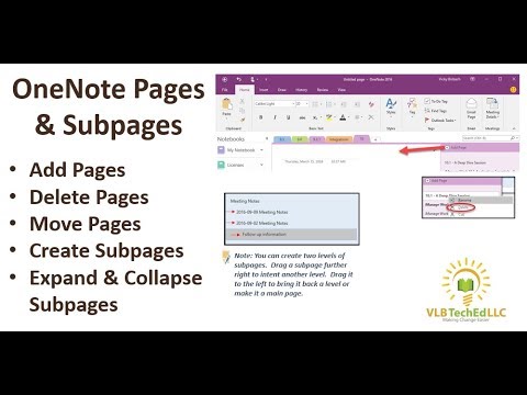 OneNote Pages And Subpages - YouTube