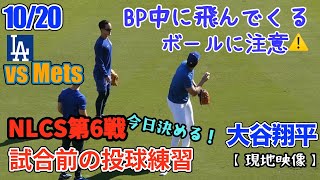 大谷選手、NLCS第6戦前の投球練習。ドジャース今日決めるのか？！？！