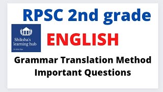 Grammar Translation Method Important questions