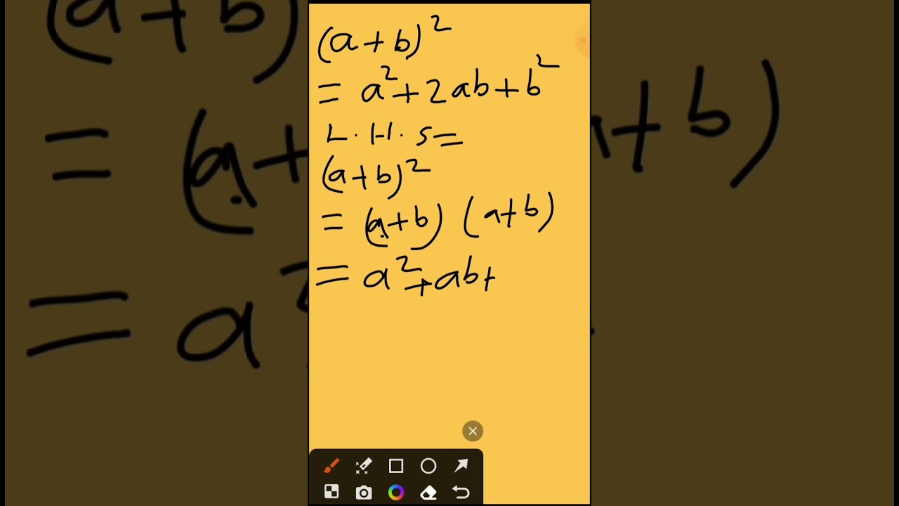 Prove : (a+b)²= A²+2ab+b² | Algebra #maths #shorts - YouTube