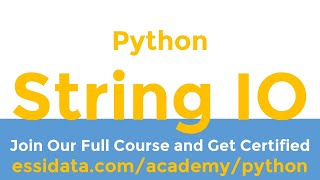 StringIO and operations in Python Tutorial