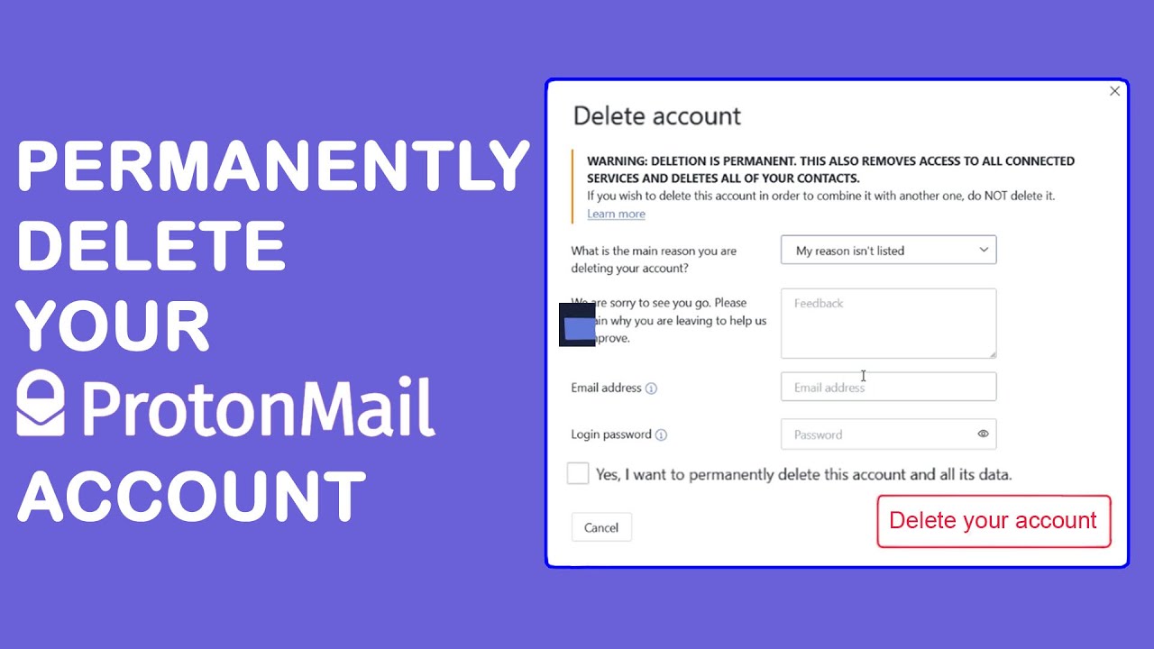 Delete Your ProtonMail Account Permenantly - YouTube