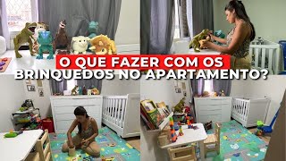 Como organizar brinquedos em um apartamento pequeno de verdade! | Padronizando, separando e doando!