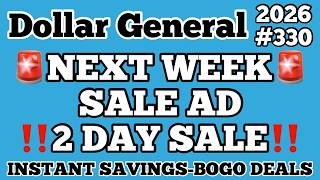 2026#330‼️DG Couponing‼️NEXT WEEK SALE AD‼️INSTANT SAVINGS‼️BOGO DEALS‼️2 DAY SALE‼️MUST WATCH👀👀