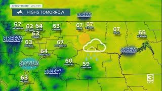Increasing clouds, some PM showers, and warmer temperatures on Tuesday