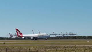 QANTAS 747 FINAL DEPARTURE BRISBANE AIRPORT