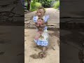 Cute Monkey Marry Carry Bro Tong Walk Play Outdoor