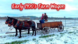 MULE DRAWN wagon RIDE in the snow!!! #185