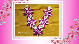 Easy colourful flower cotton garland design | Gejjevastra | Design - 17