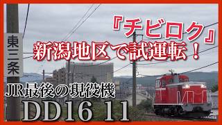 【チビロク】JR現役唯一,DD16 11が新潟地区試運転・東三条駅まで乗り入れ