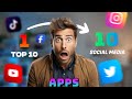 Top 10 Social Media Apps In 2024 🤔🔥 || #top10 #top #toptrending #socialmedia #youtube #instagram