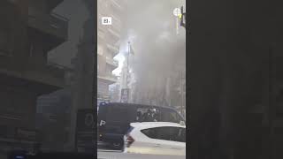 Las imágenes del aparatoso incendio en el edificio de un bingo de Valencia #Incendio #Valencia