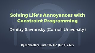OP Lunch Talk #65: "Solving Life's Annoyances with Constraint Programming"
