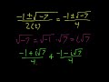 quadratic formula with imaginary numbers