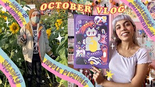 🎃 October Vlog 👻 collab with skullcandy, designing products, apple picking, & a spooky shop update!