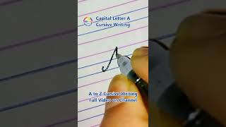 'A' in Cursive | How to Write Capital Letter 'A' in Cursive Writing.