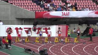 日本陸上2015男子100m決勝 高瀬慧 10.28(-0.9)