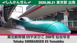 2020.06.21 東北新幹線 E5 やまびこ 209号 仙台ゆき　東京駅出発