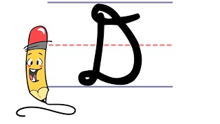 Pencil Pete's Cursive Writing - Uppercase D