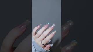 How to make up Nail Art preferred Update this tutorial of flashing gradient temperament #shorts #34