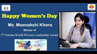 Mrs  Meenakshi Khera   Winner of The Femina Award on Women s Day