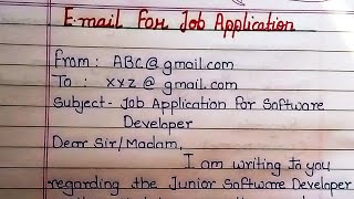 Email writing for Job Application | Email writing in English| Formal email writing| English email