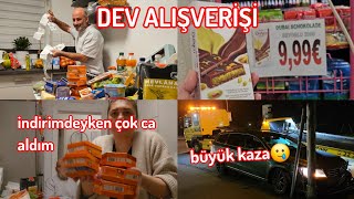 ALMANYA VLOG❌️230EURO DEV MARKET ALIŞVERİŞ❌️FİYATLI NELER ALDIM❗️KAPININ ÖNUNDE KAZA ÇOK ÜZÜLDÜK