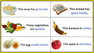 Practice English for Describing Bad Food with Simple Sentences /Perfect for Daily Conversations!