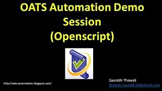 OATS Automation Demo Session with Detail Training Syllabus