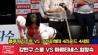 4세트 블루원리조트(강민구,스롱) VS 크라운해태(마르티네스,임정숙)[웰컴저축은행 PBA 팀리그 2022-2023 4라운드]