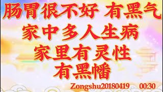 卢台长开示：肠胃很不好，有黑气；家中多人生病，家里有灵性，有黑幡Zongshu20180419   00:30