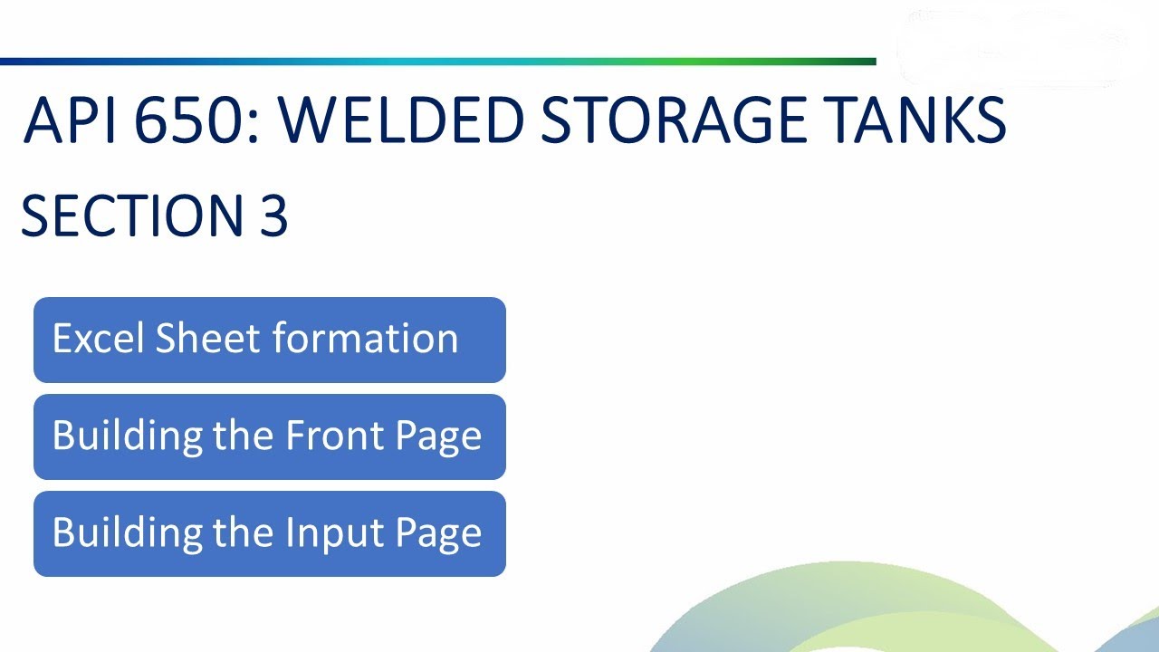 SECTION 3 Storage Tank Design As Per API 650 - YouTube