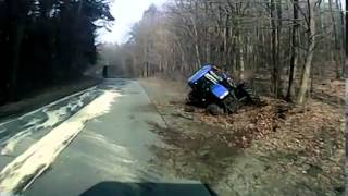 Truck overtaking tractor crash - narrow road