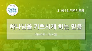 [한빛감리교회] 210619_저녁기도회_하나님을 기쁘시게 하는 믿음_히브리서 11장 6절_백용현 담임목사