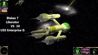 Blakes 7 Liberator VS 3x USS Enterprise G | Star Trek Bridge Commander Battle |