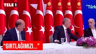 Erdoğan ile Türk- İş Başkanı arasındaki ilginç diyalog kameralara yansıdı