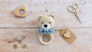 How to Crochet a Baby Rattle (PART 2 of Bear Amigurumi Teething Toy)