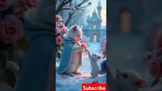 Enchanted Winter Garden: The White Cat’s and rabbit Magical Frosted #Shorts #whitecat #rabbit #pets