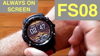 Kingwear FS08 Transflective TFT Screen IP68 Waterproof GPS Fitness Smartwatch: Unboxing \u0026 Review