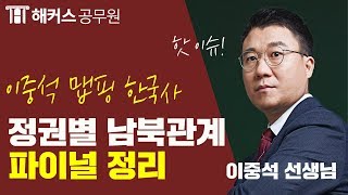 지방직 공무원 시험 대비 맵핑 한국사 정권별 남북관계 30분 정리｜이중석 한국사