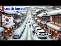 South Korea Now ! Massive Snowstorm Hits Seoul, Cars and Homes  Covered