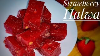 Yummy soft strawberry halwa recipe | Halwa recipe | Red halwa | Easy halwa