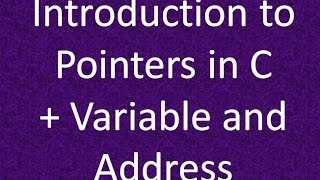 Programming Interview: Introduction to Pointers (variable and address)